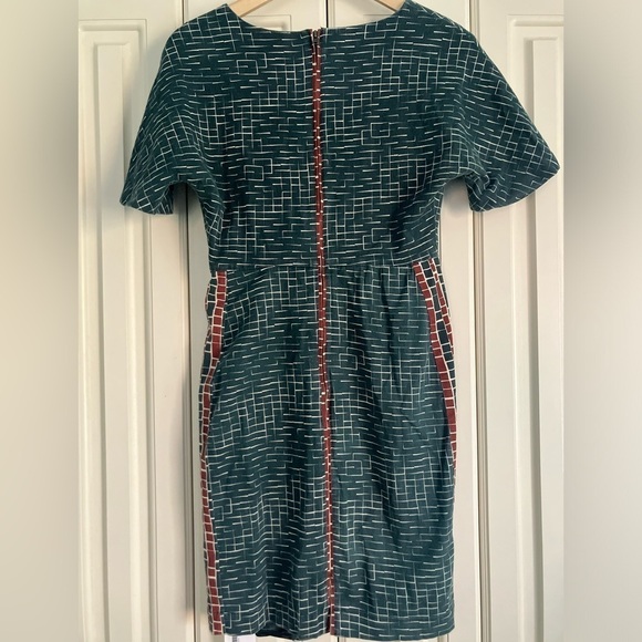 W118 by Walter Baker Green Short Sleeved Cotton Blend Lined Shift Dress Size S - Picture 3 of 6